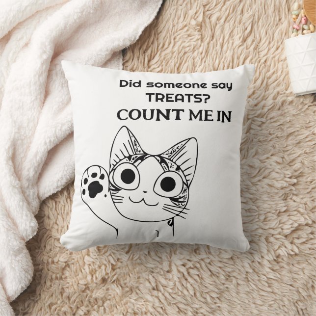 Treats & Whiskers: Customizable Cat Throw Cushion (Blanket)