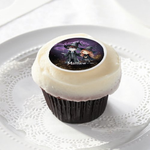 TREATS Wizards and Witches Custom Birthday Party Edible Frosting Rounds