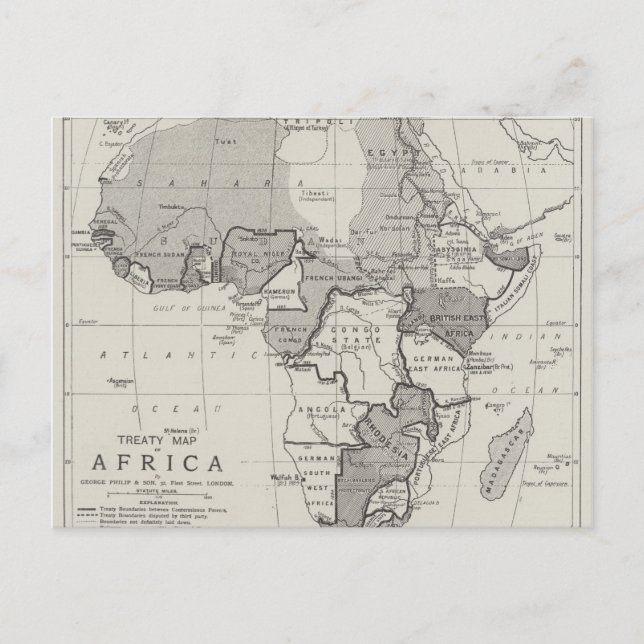 Treaty Map of Africa Postcard (Front)