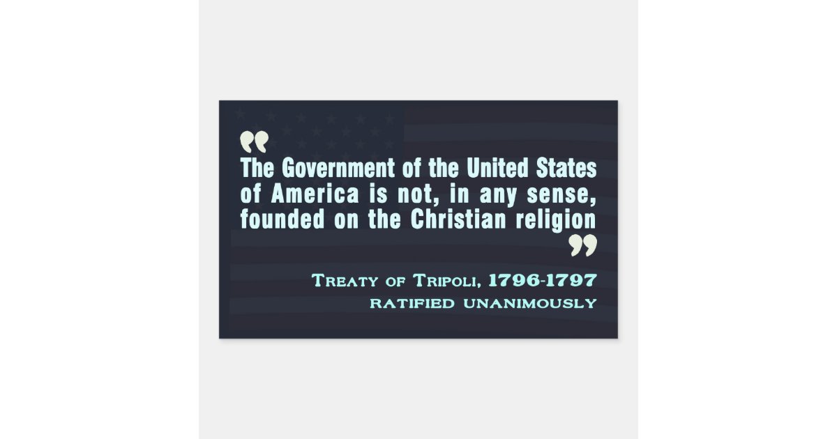 Treaty of tripoli 1796 97 sticker zazzle