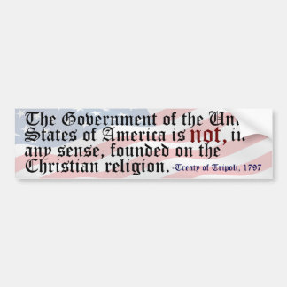 Treaty of Tripoli Freethought Bumper Sticker