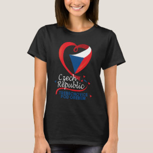 Trebechovice Pod Orebem Czech Republic Heart Flag T-Shirt