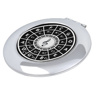 Trebel clef Piano Keys Circle of Fifths Makeup Mirror