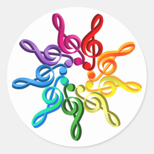 Trebel Clefs In A Pattern Stickers