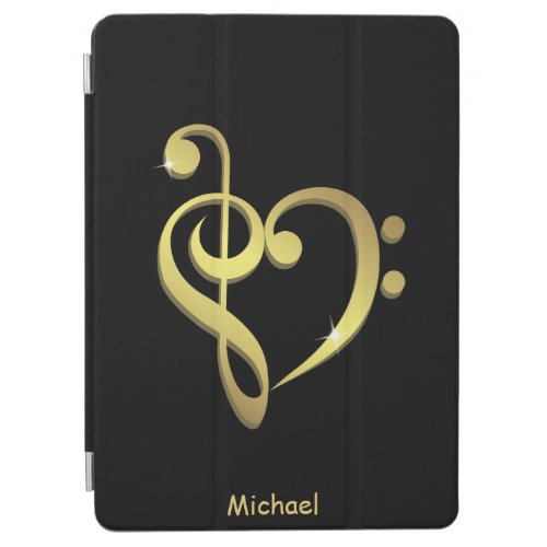 Treble clef and bass clef music heart love iPad air cover