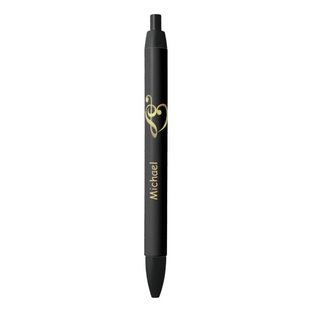 Treble clef and bass clef music heart love pen (Front Vertical)