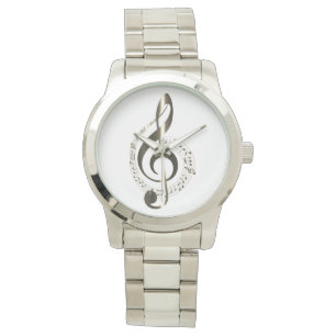 TREBLE CLEF AND MUSIC STAFF WITH NOTES WATCH