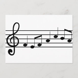 treble clef and notes : sheet music invitation