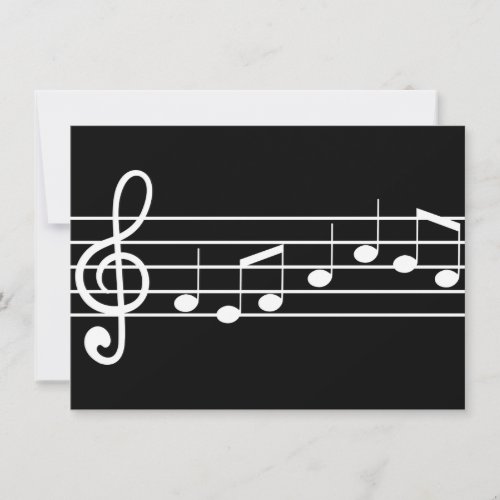 treble clef and notes : sheet music custom invite