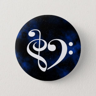 Treble Clef Bass Clef Heart Bassist Milky Way Button