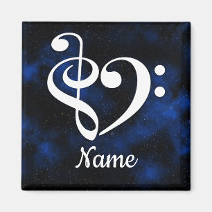 Treble Clef Bass Clef Heart Milky Way Customized Magnet