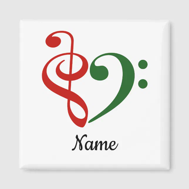 Treble Clef Bass Clef Heart Music Lover Customized Magnet Zazzle