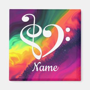 Treble Clef Bass Clef Heart Nebula Customized Magnet