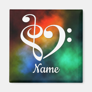 Treble Clef Bass Clef Heart Nebula Customized Magnet