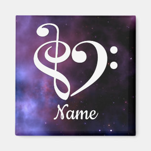 Treble Clef Bass Clef Heart Nebula Customized Magnet