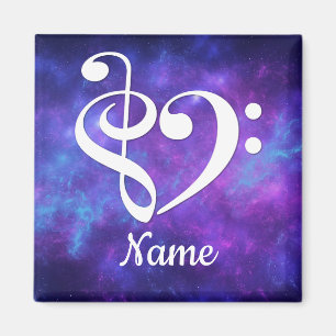 Treble Clef Bass Clef Heart Nebula Customized Magnet