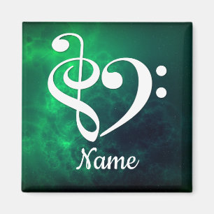 Treble Clef Bass Clef Heart Nebula Customized Magnet