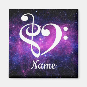 Treble Clef Bass Clef Heart Nebula Customized Magnet