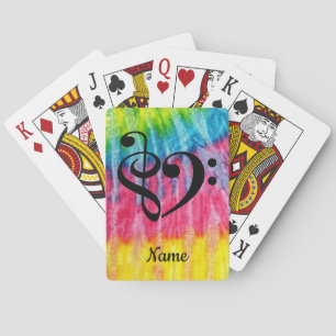 Treble Clef Bass Clef Heart Sheet Music Customized Poker Cards