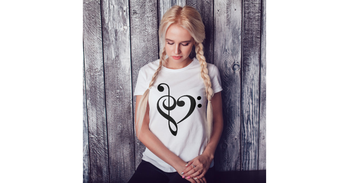 Music Note T shirt Music Shirt Music Pulse Heartbeat Notes Clef