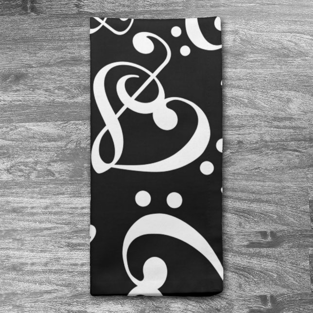 Treble Clef Bass Clef Hearts Music Pattern Napkins (Creator Uploaded)