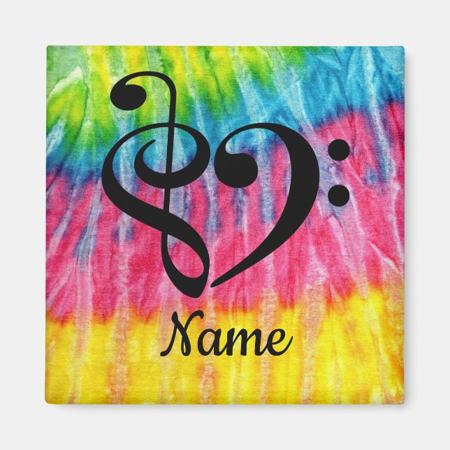 Treble Clef Bass Clef Music Heart Customized Magnet (Front)