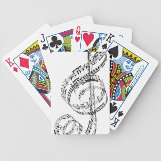 Treble Clef Bicycle Playing Cards