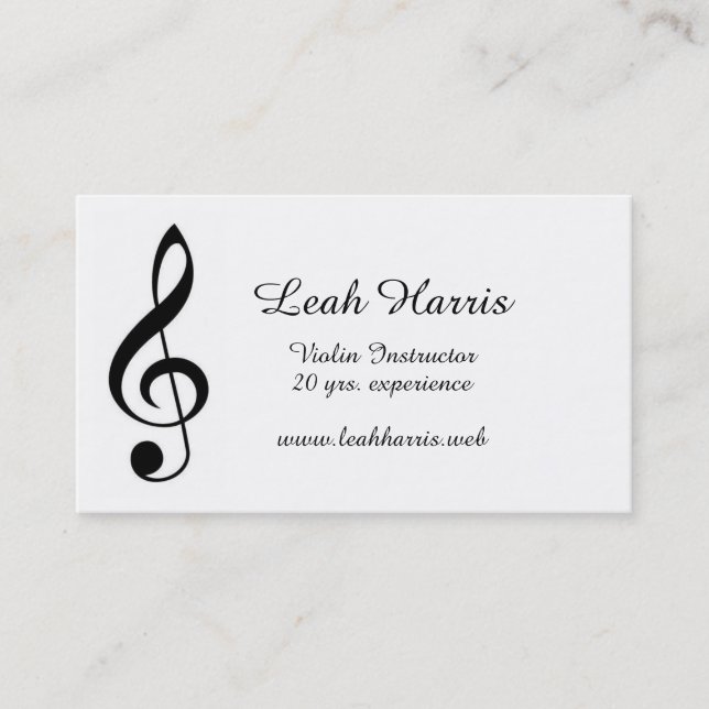 "Treble Clef" Business Cards (Front)