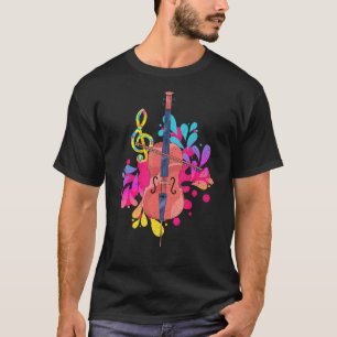 Treble Clef Cellist Colorful Musical Instrument Ce T-Shirt