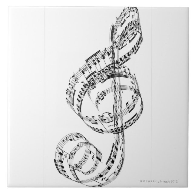 Treble Clef Ceramic Tile (Front)