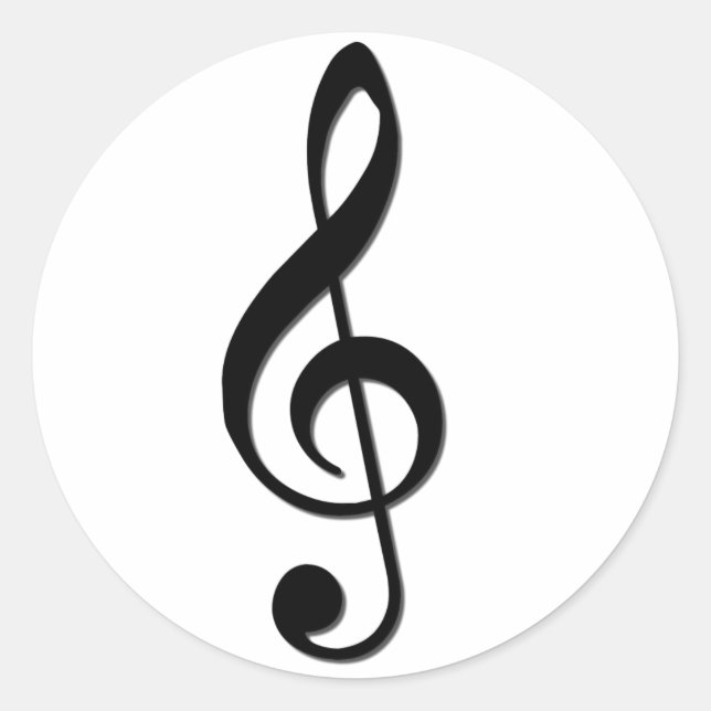 Treble Clef Classic Round Sticker (Front)