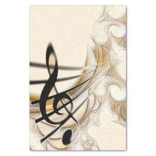 Treble Clef Composition Gold Musician Decoupage Tissue Paper