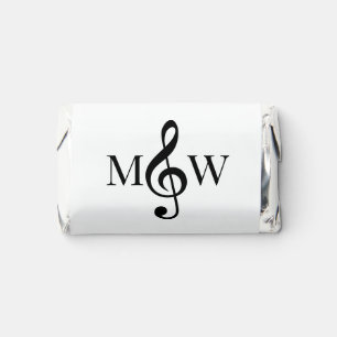 Treble Clef Couple Wedding 2 Initial Monogram Hershey's Miniatures