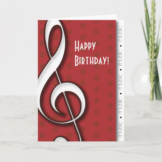 Treble Clef Customizable Music Card (Front)