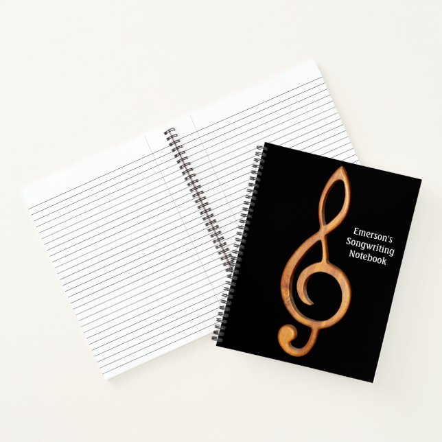 Treble Clef Customize Personalize Music Notebook (Inside)
