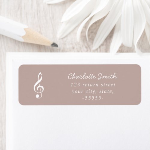 Treble Clef Elegant Script Music Teacher Modern Label