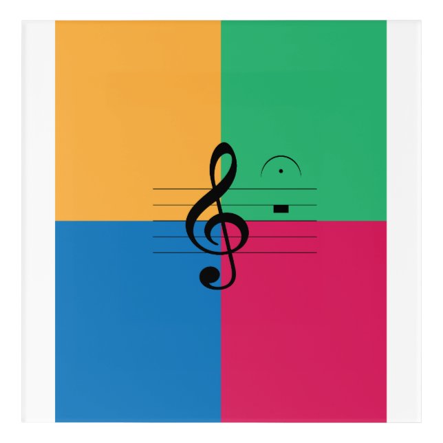 Treble clef, fermata acrylic print (Front)