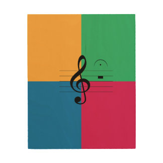 Treble clef, fermata wood wall art