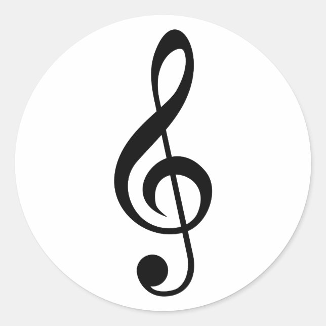 Treble Clef G-Clef Musical Symbol Classic Round Sticker (Front)