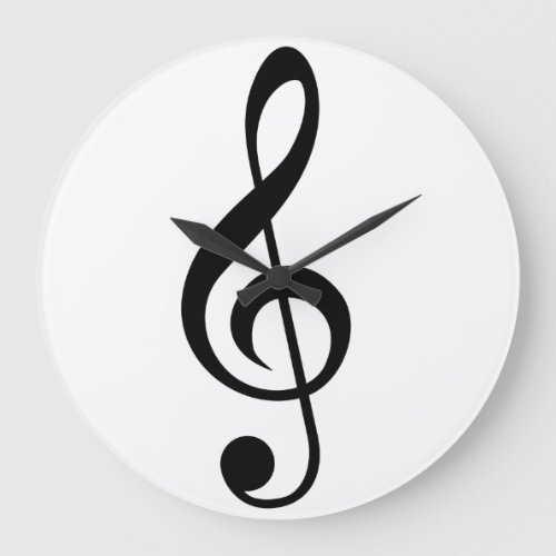 Treble Clef G_Clef Musical Symbol Large Clock