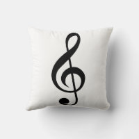 Treble Clef Throw Pillow, Decorative Accent Pillow, Square Cushion