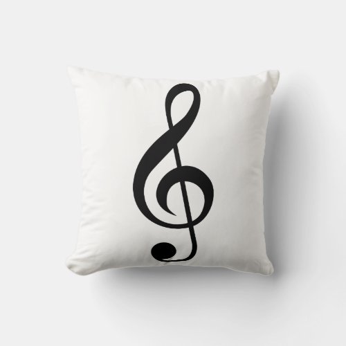 Treble Clef G_Clef Musical Symbol Throw Pillow