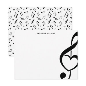 Treble Clef Heart Music Note Personalized Card