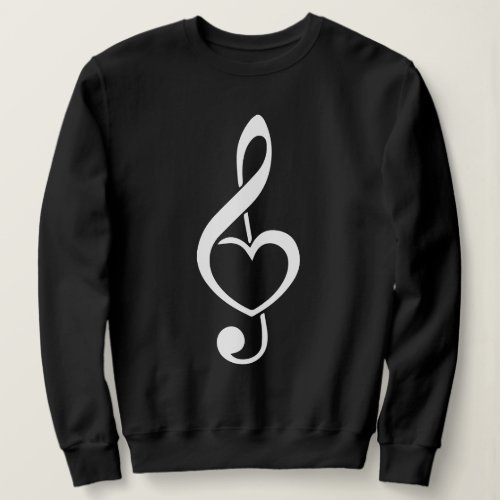 Treble Clef Heart Music Note Sweatshirt