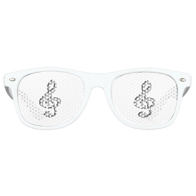 Treble Clef In 3D Retro Sunglasses (Front)