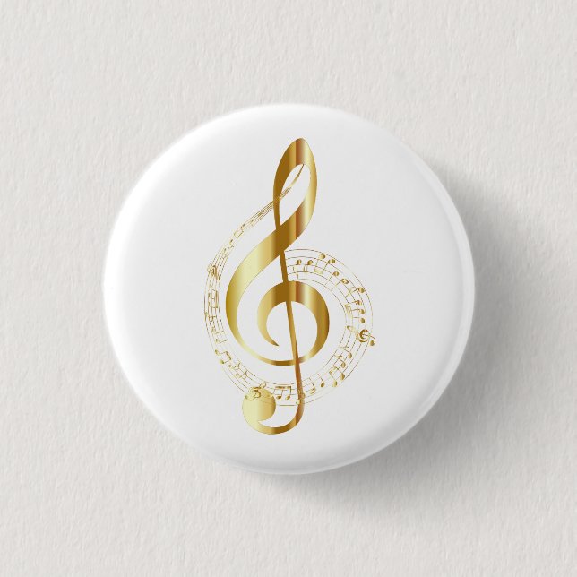 Treble clef in gold badge button (Front)