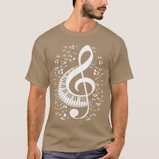 Treble Clef Keyboard Classical Music Notes Pianist T-Shirt