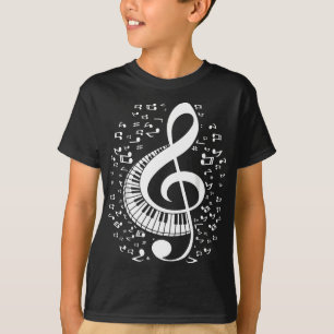 Treble Clef Keyboard Classical Music Notes Pianist T-Shirt