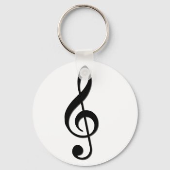 Treble Clef Keychain by inkles at Zazzle