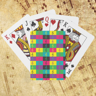 Treble Clef Music Bright Color Pattern Poker Cards